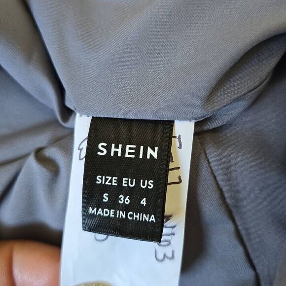 Shein Shimmer Grey Jumpsuit with Spaghetti Straps, NWOT, Sample, sz. 4 - Picture 10 of 10